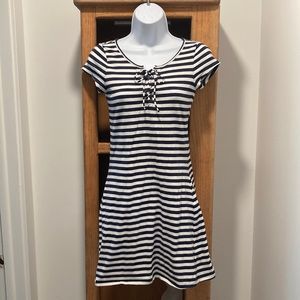 Blue & white striped dress